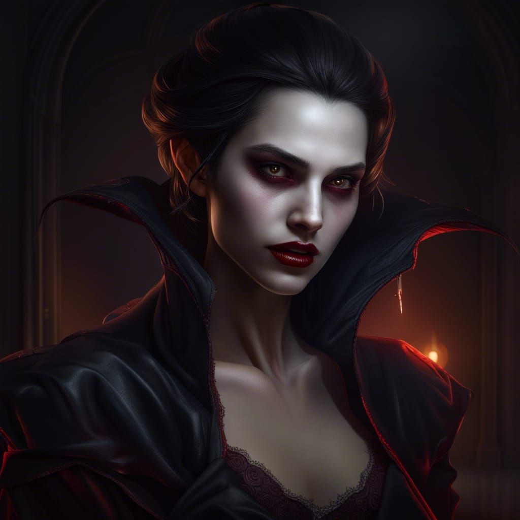 Vampire Portrait in Classicism Painting Style