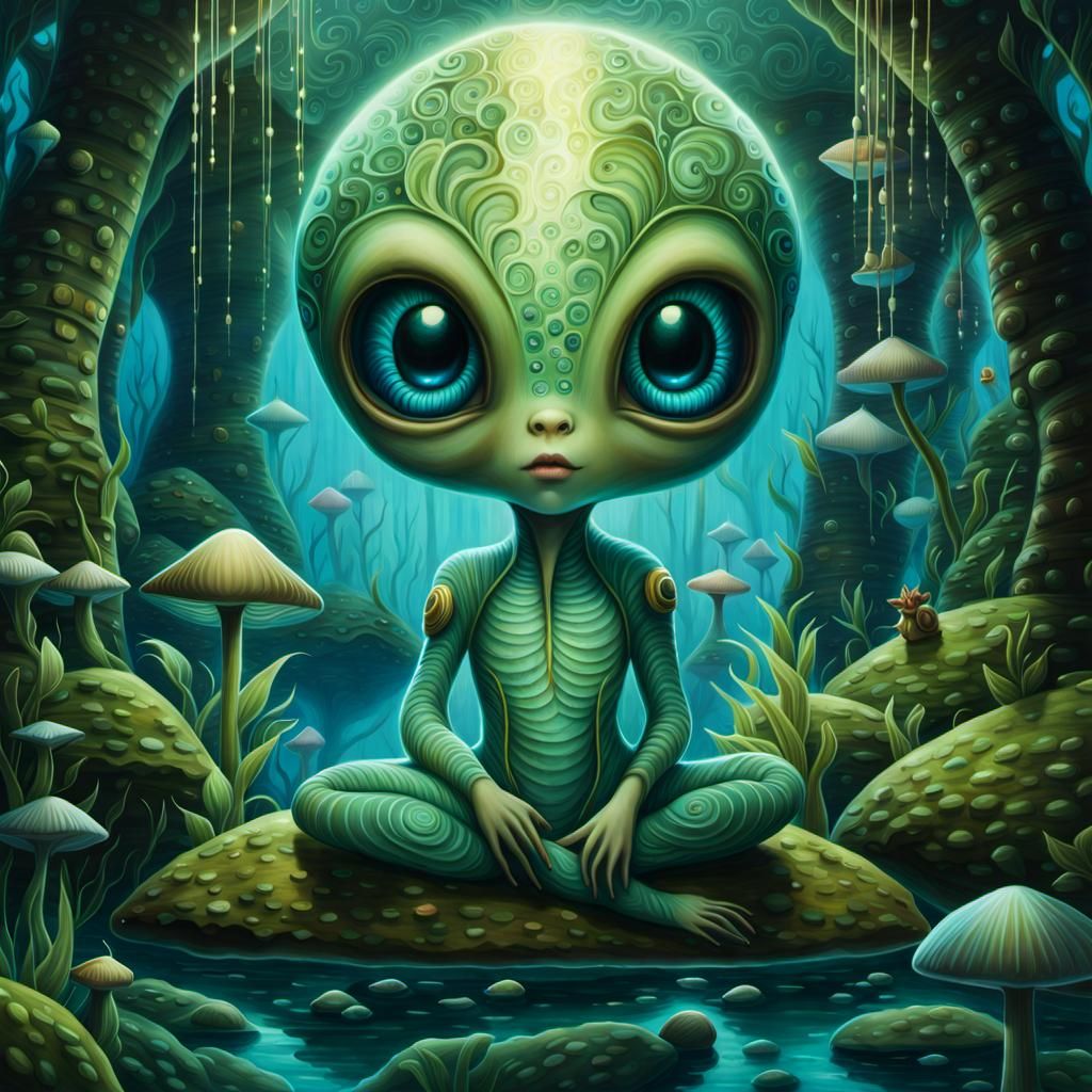 Aquatic Alien Adaptation in Finnish Folklore Style