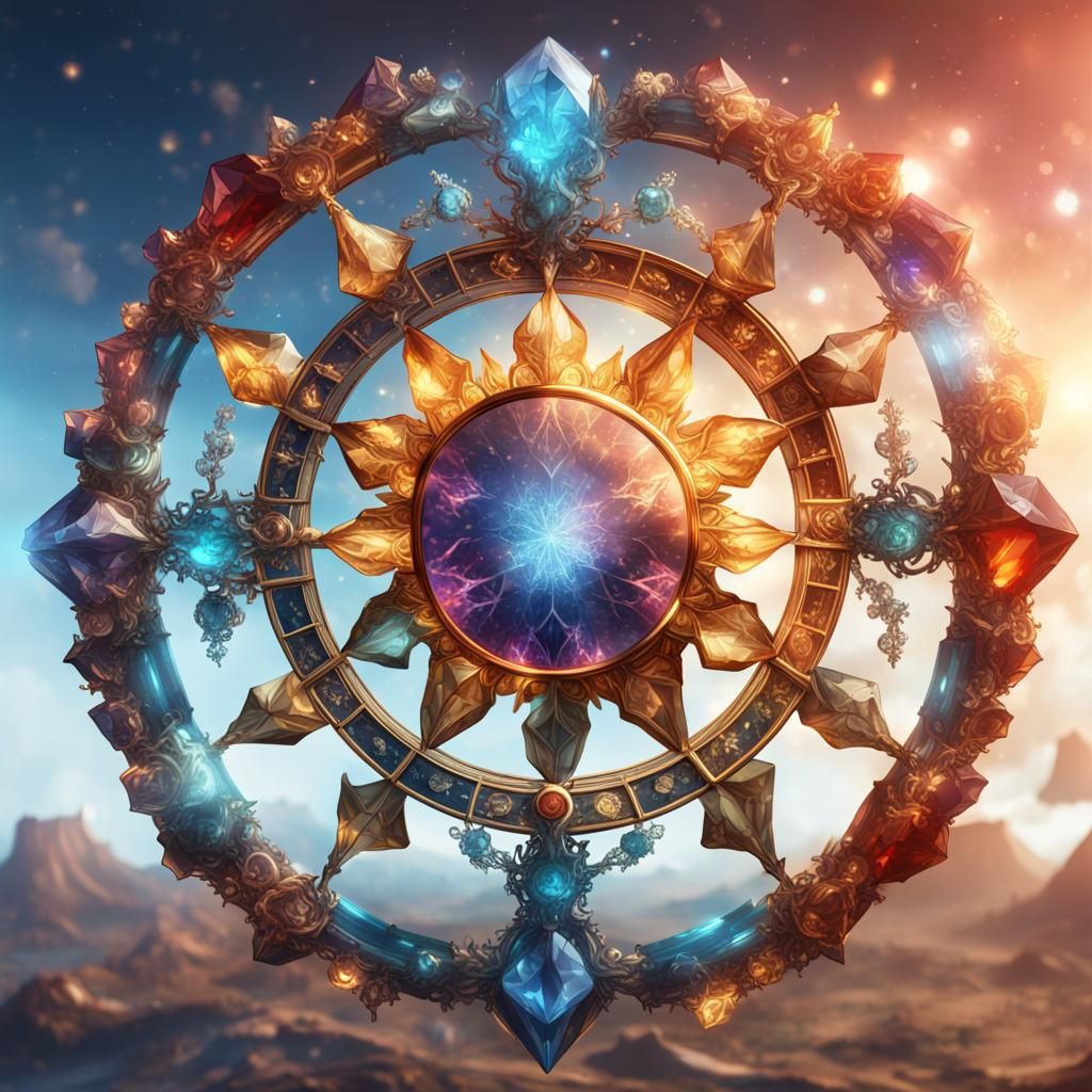 Crystalline Zodiac Signs in Detailed Matte Painting