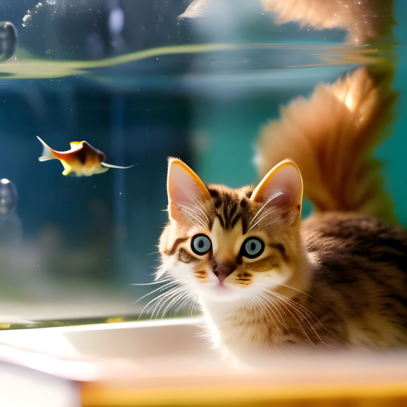 Calico Kitten's Fantasy: Fish Tank in Divine Light