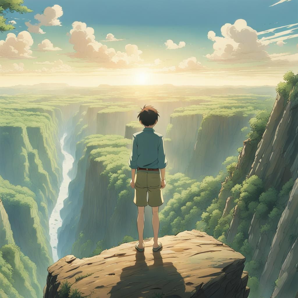 Canyon Vista: Anime-Inspired Landscape Art