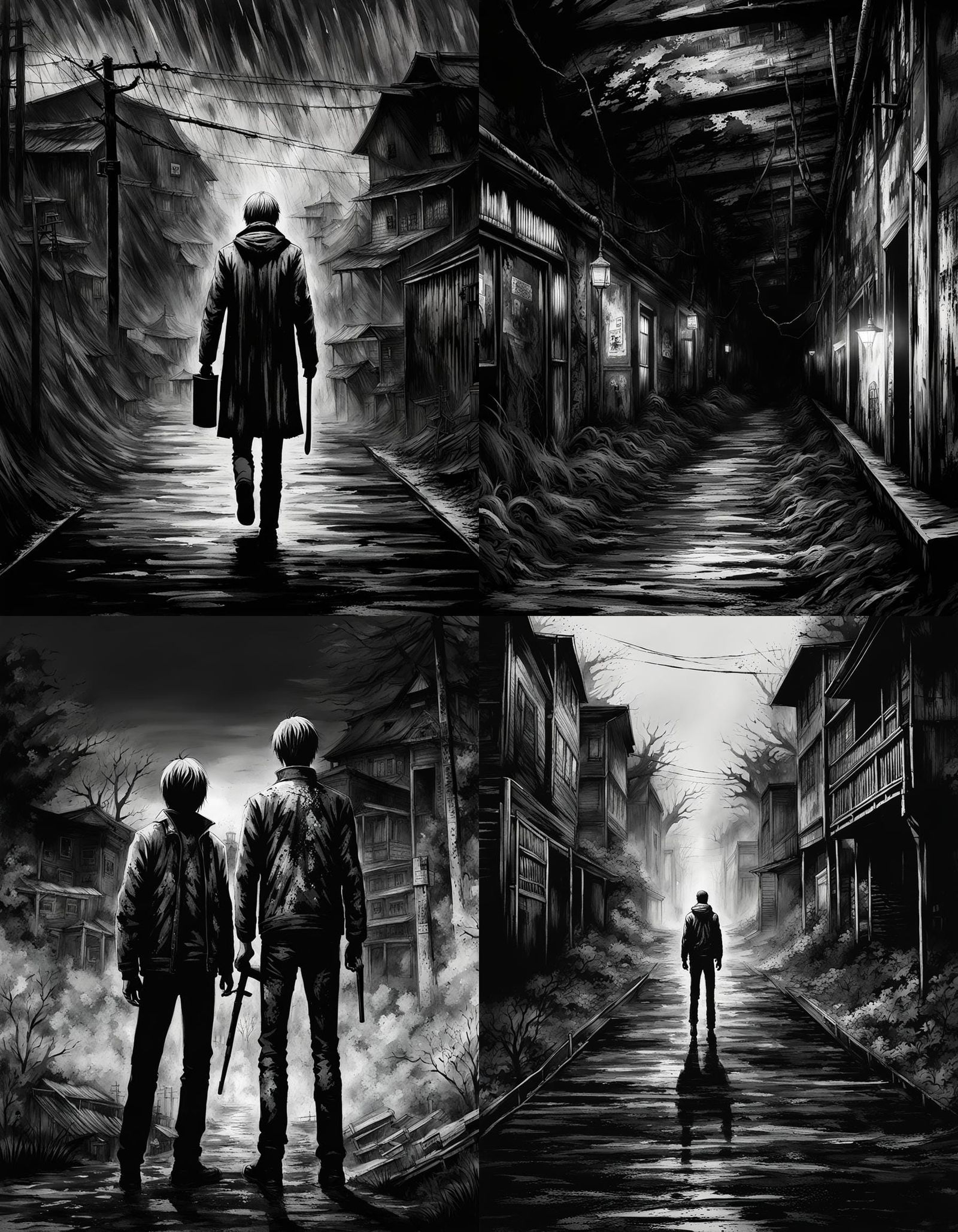 Silent Hill Inspired Monochrome Horror Speedpaint
