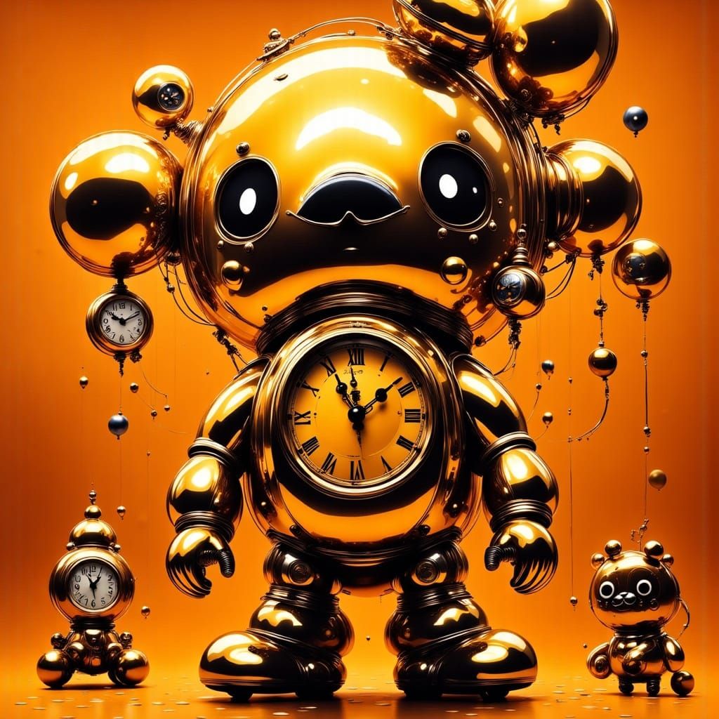 Steampunk Clockwork Orange in Vibrant Brass and Copper
