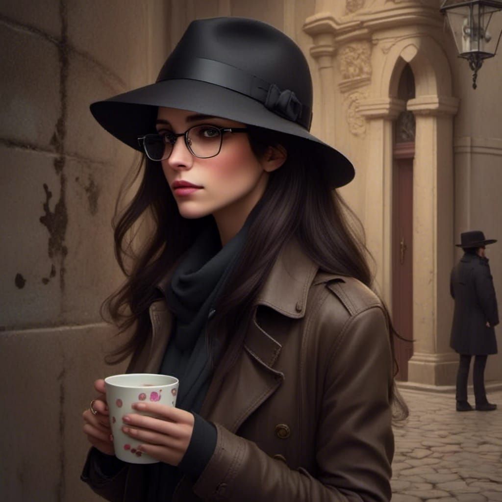 Private Investigator in New Orleans Crypt: Hyperrealistic Ar...