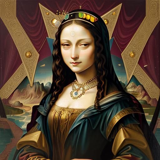 Mona Lisa: Cubist Art Deco Geometric Fauvism