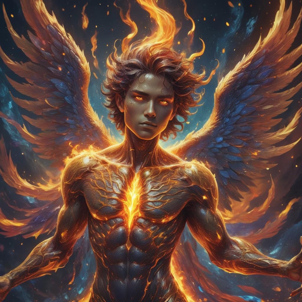 Fiery Soul in Glass Body by Pablo Amaringo