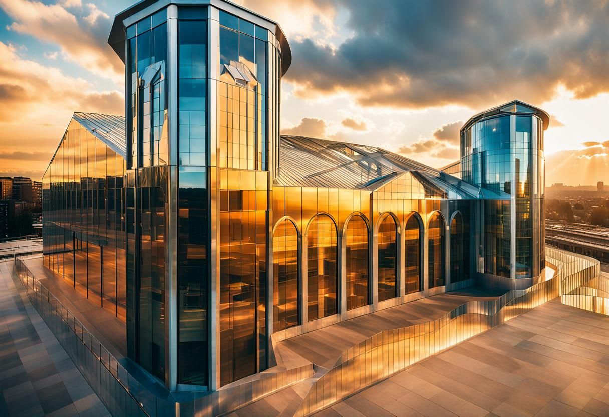 Modern Architecture in Golden Hour Light