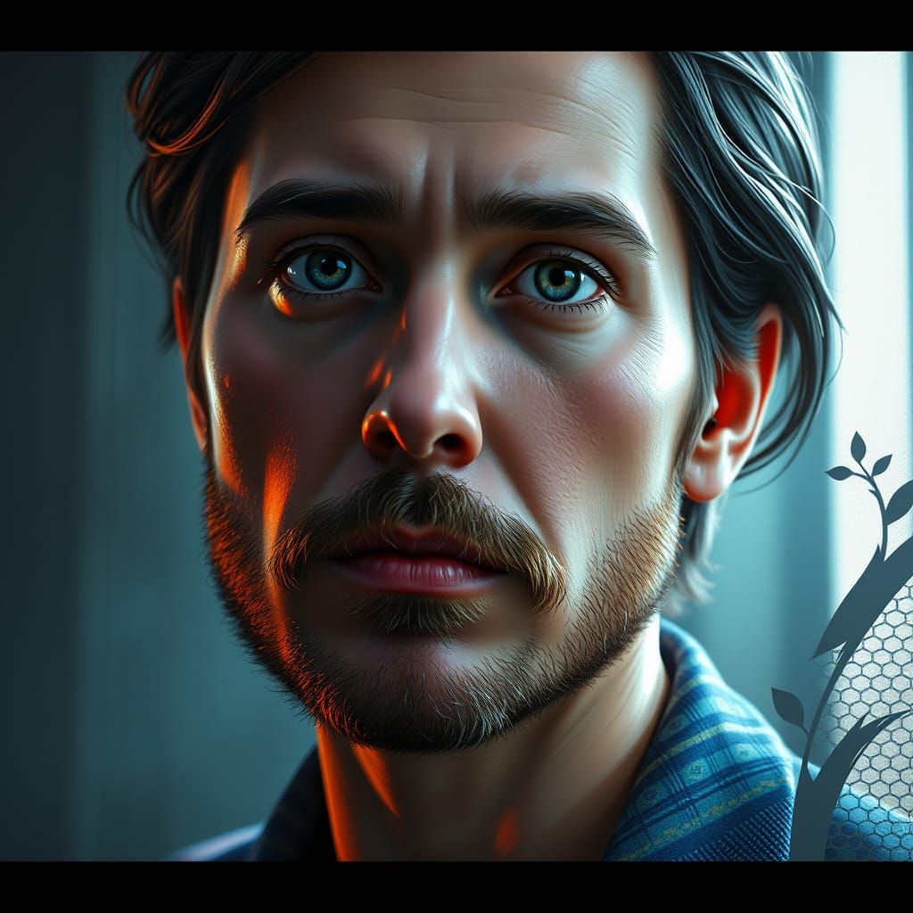 Concept Art Portrait in Vibrant Triadic Colors