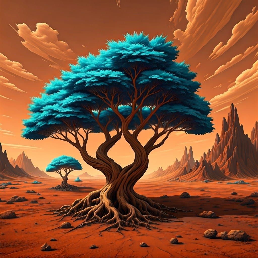 Twisted Trees Thrive in Barren Martian Landscape