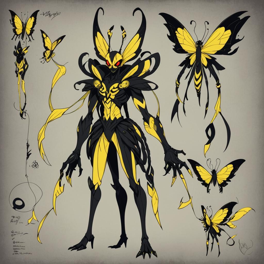 Hazbin Hotel Butterfly Demon Reference Sheet