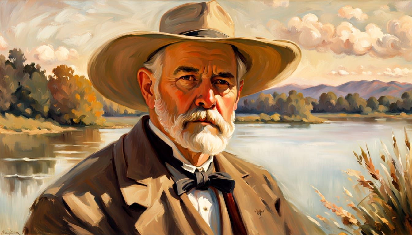 English Landowner Portrait in Oil Painting Style