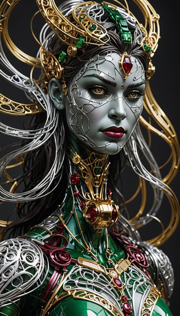 Abstract Wire Sculpture of Miss Hulk