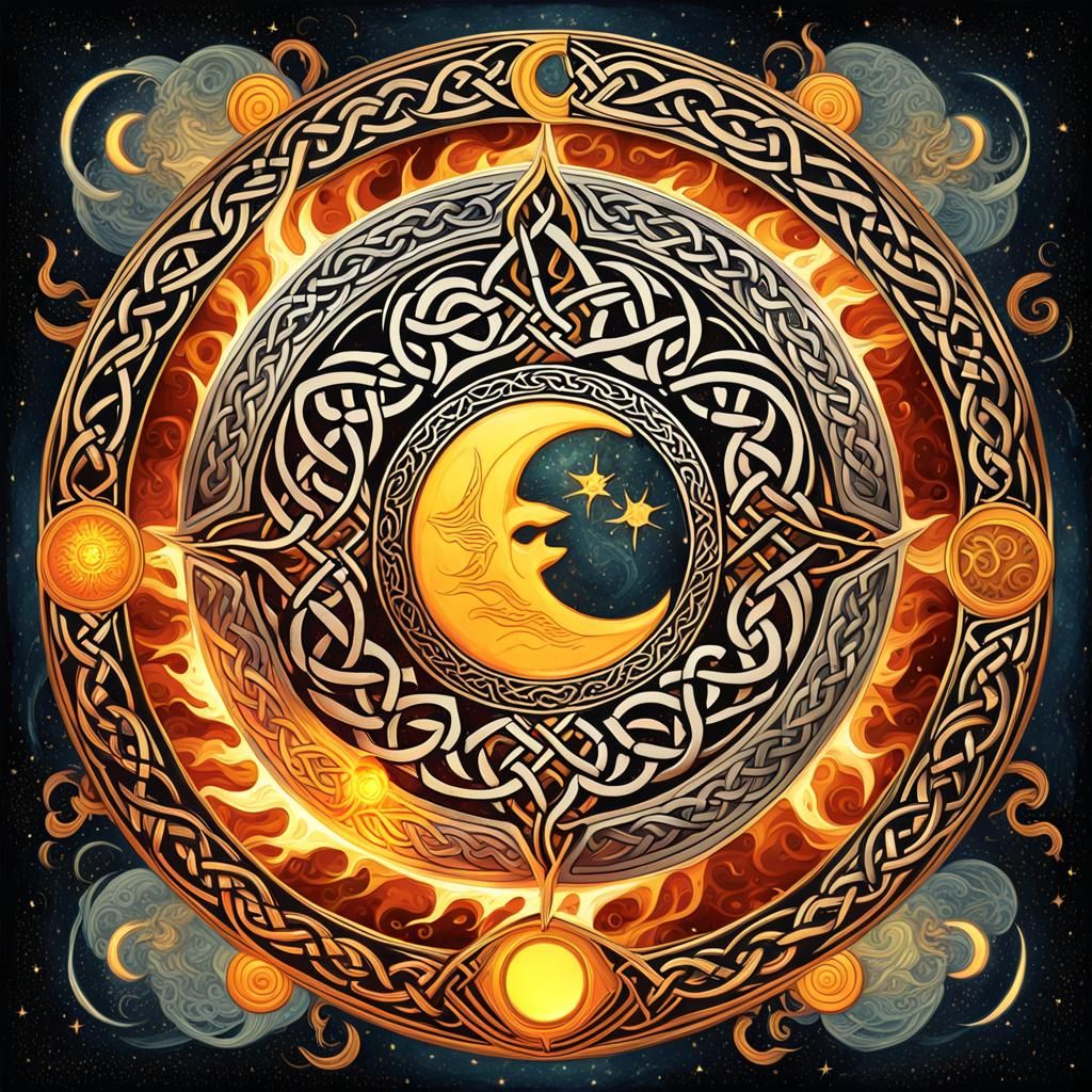 Celtic Photography Logo with Lightning, Fire, and Camera