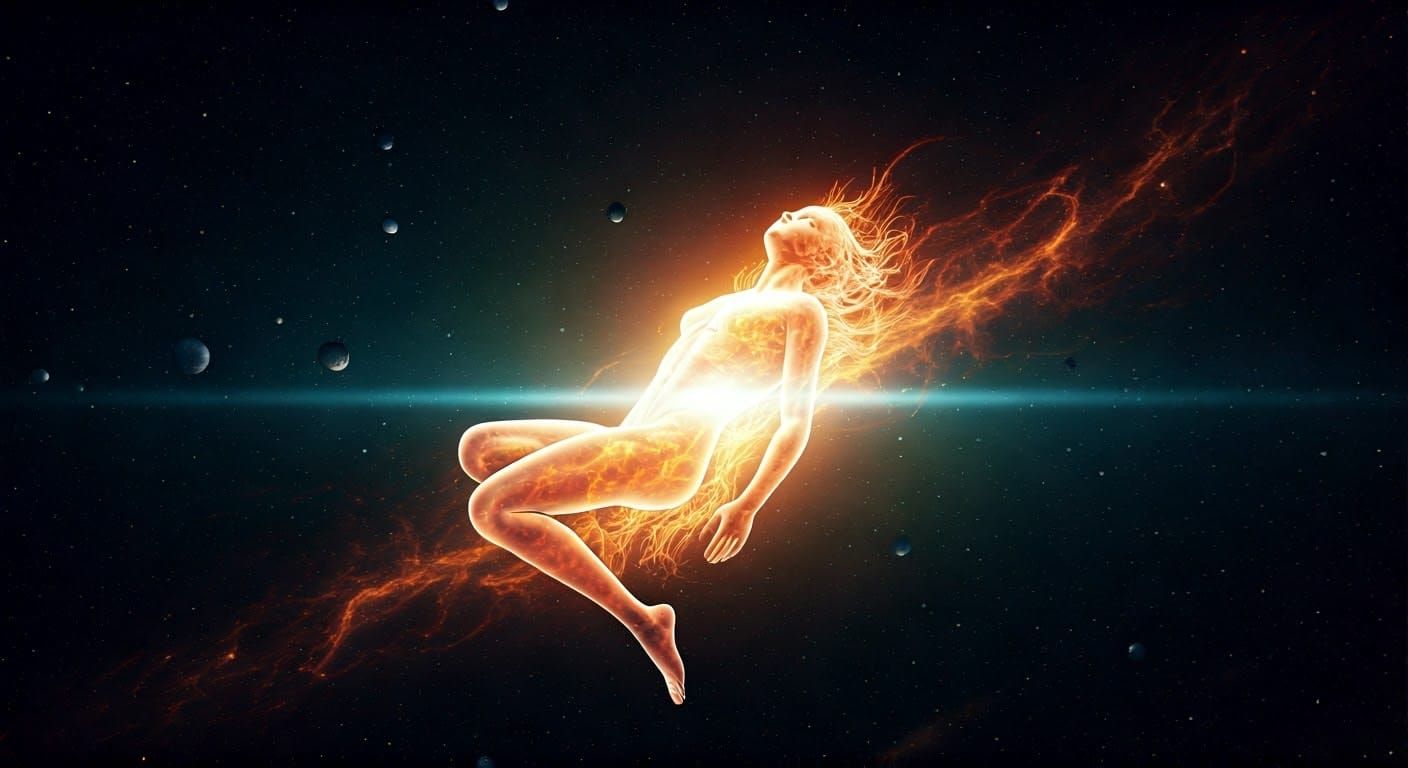 Ethereal Figure in Space: A Digital Artwork