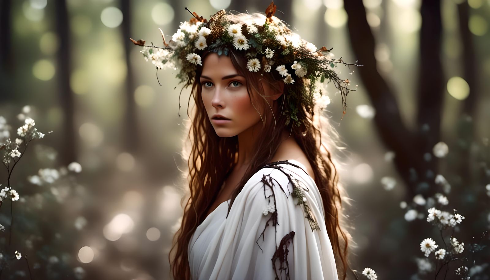 Artemis, Greek Goddess of the Hunt, in Realistic Portrait