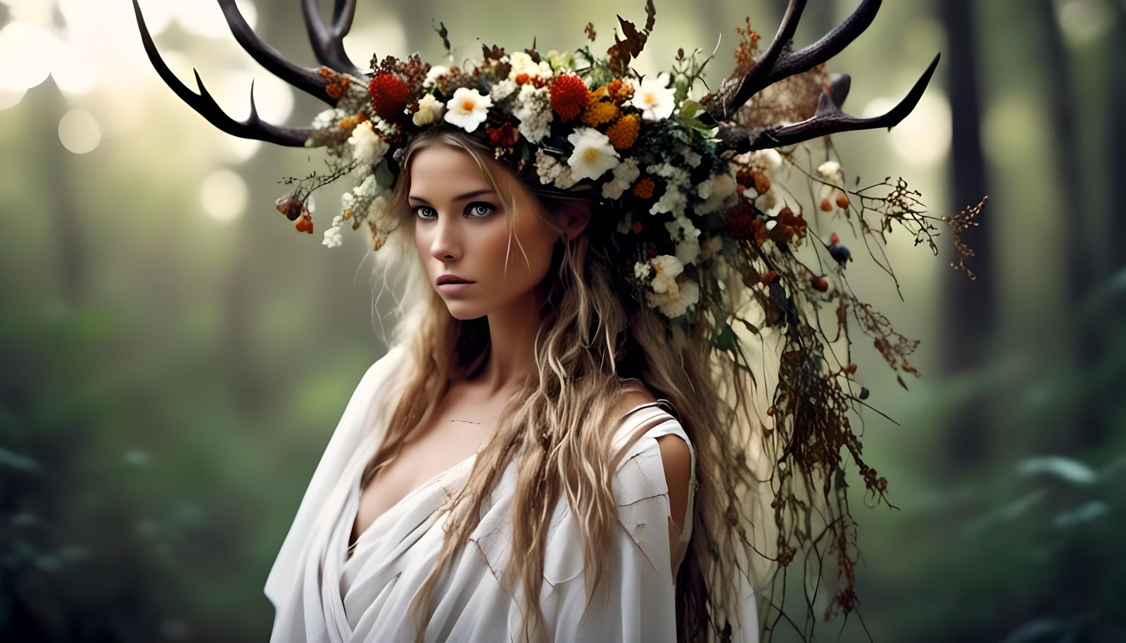 Artemis, Greek Goddess of the Hunt in Forest