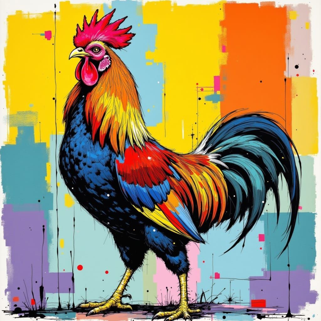 Rooster in Vibrant Morning Light