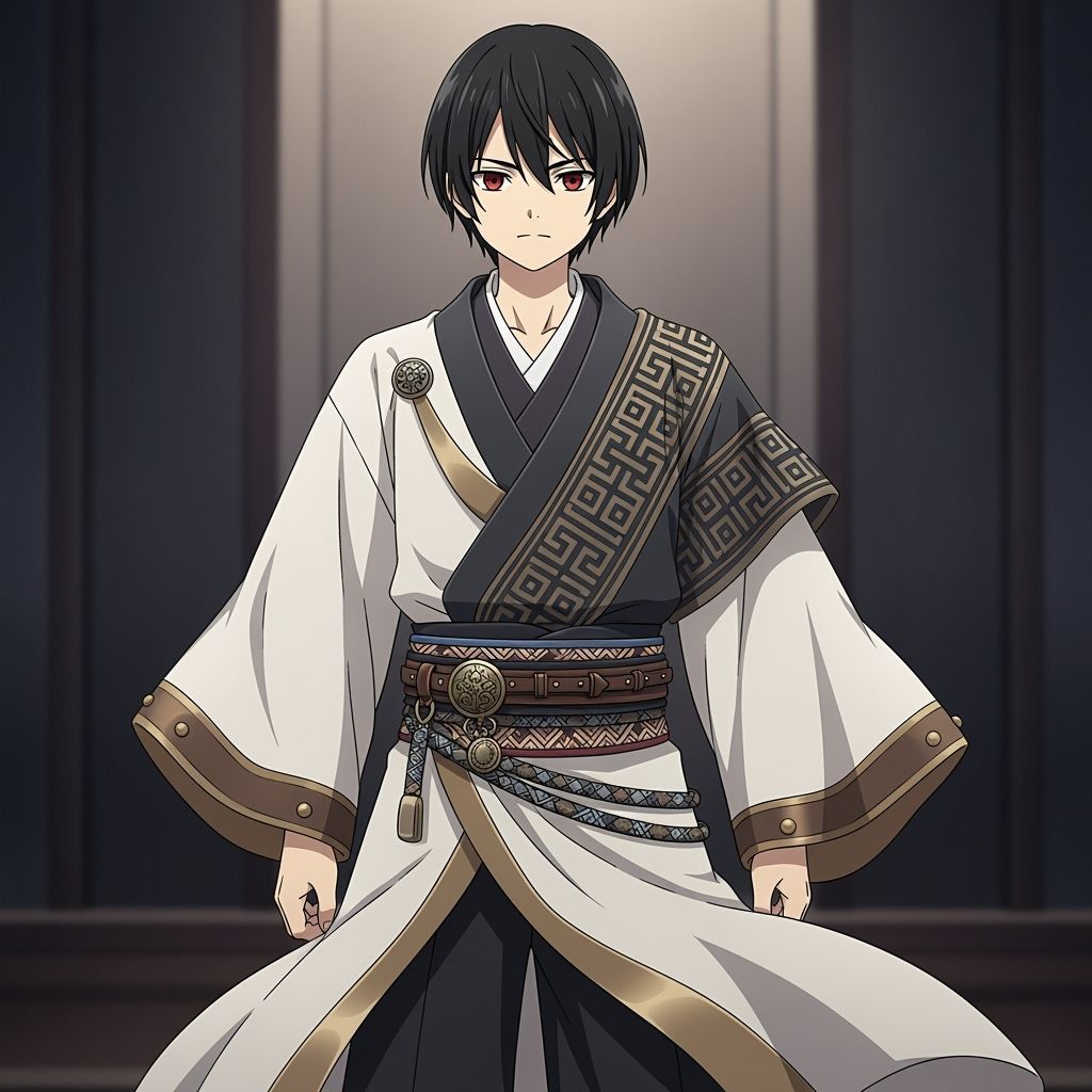 Anime Character in East Asian Robe, Cinematic Lighting