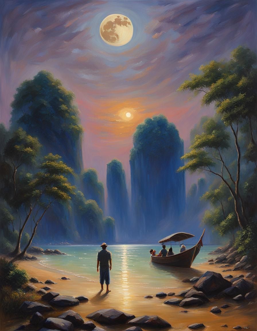 Romantic University Scene in Oil Painting Style