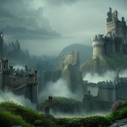 Epic Castles in Dramatic Digital Matte Painting