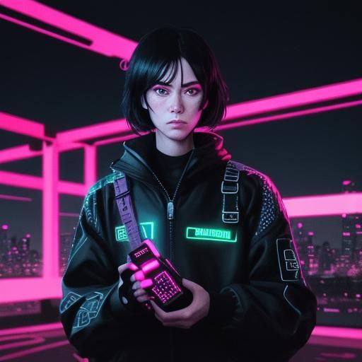 Synthwave Album Art: Digital Heartbreak in Neon
