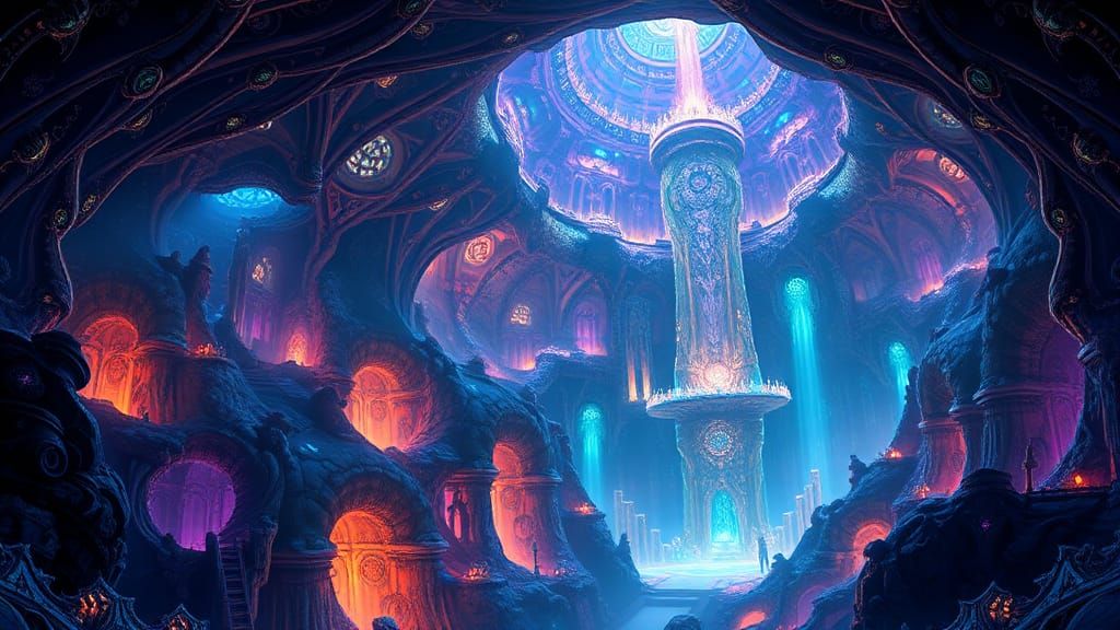 Bioluminescent Nukleus Hive: a Mystical Cityscape