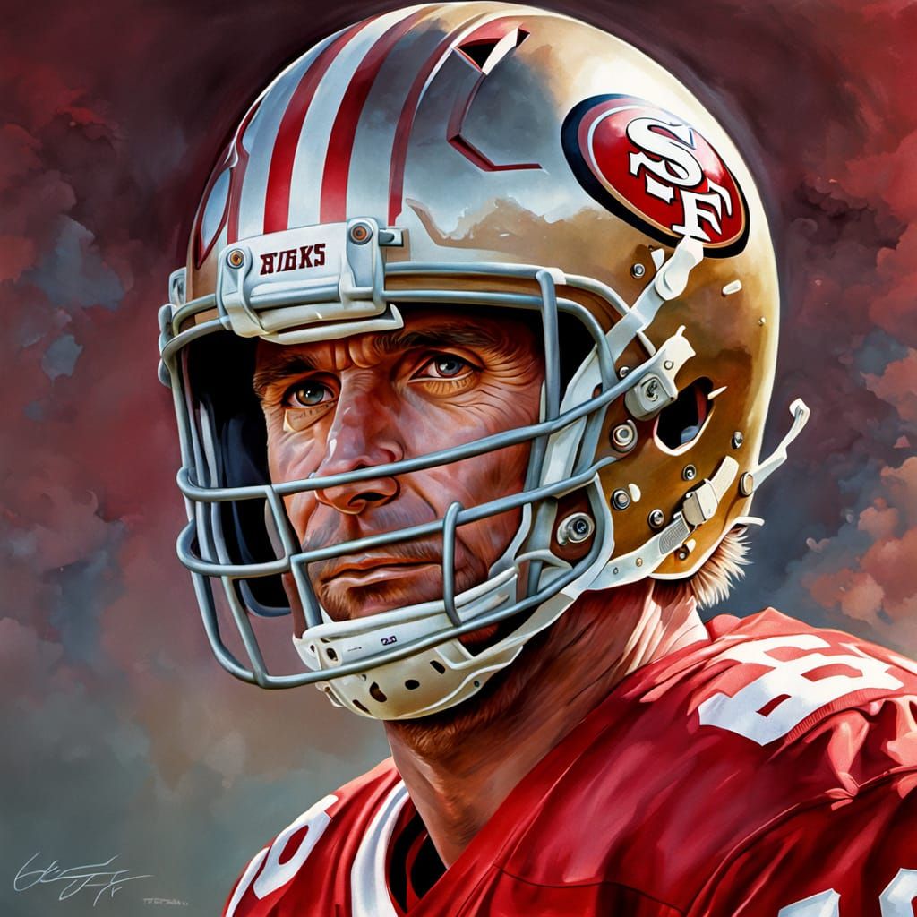 Joe Montana Portrait as 49ers Quarterback