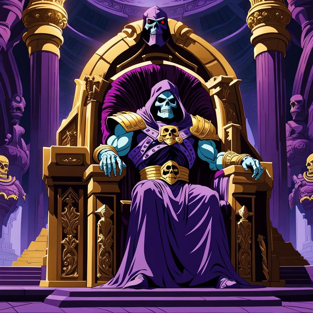 Skeletor in throne room, Plum_Dandy_color Palette, Masters of the Universe, MOTU