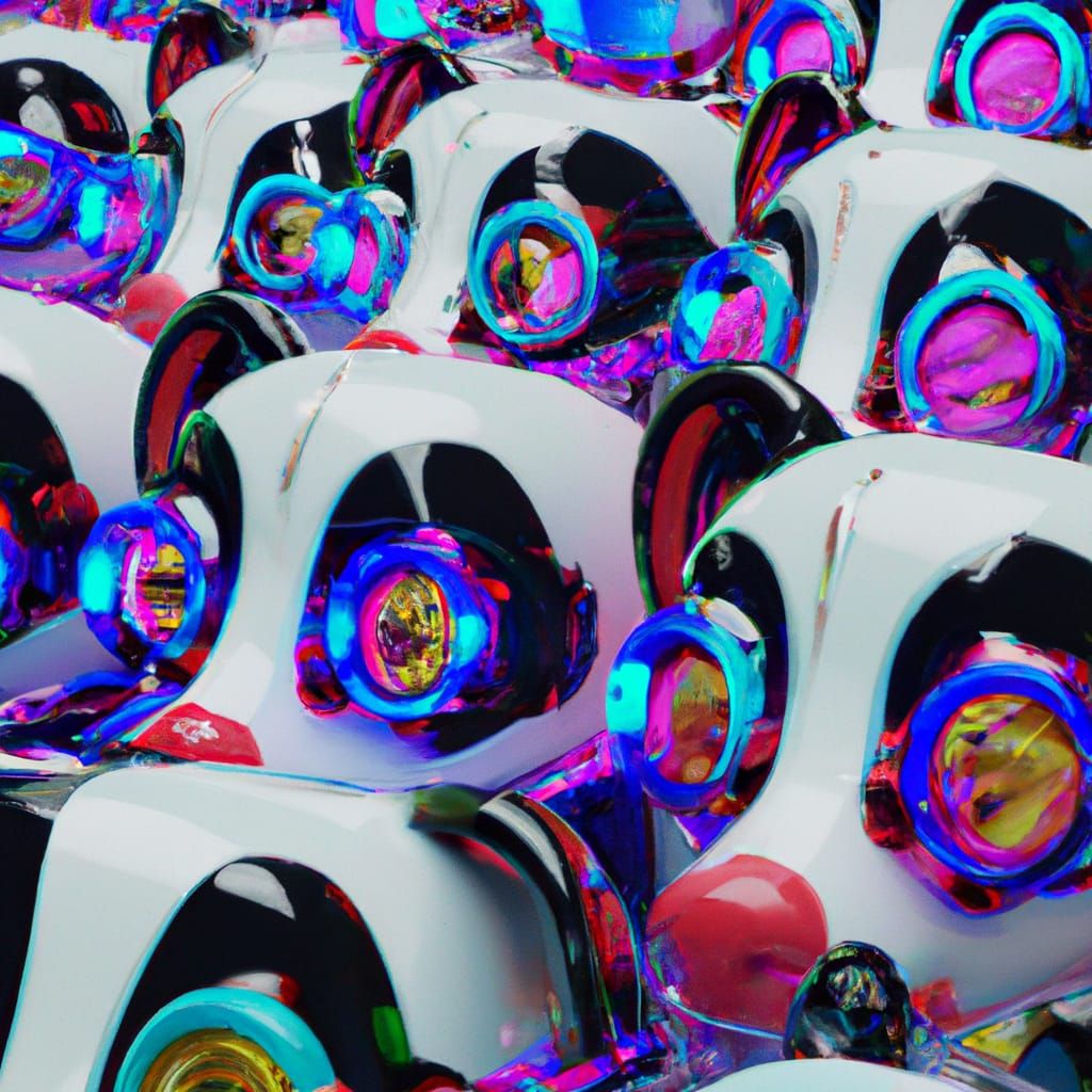 Cyberpunk Robot Dogs in Futuristic Lab: 3D Render