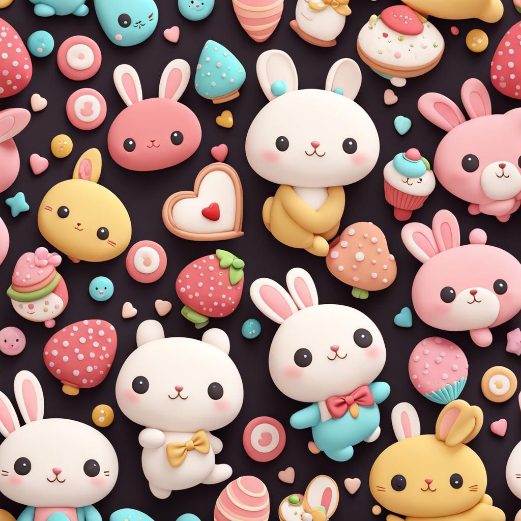 Kawaii 3D Cartoon Bunny