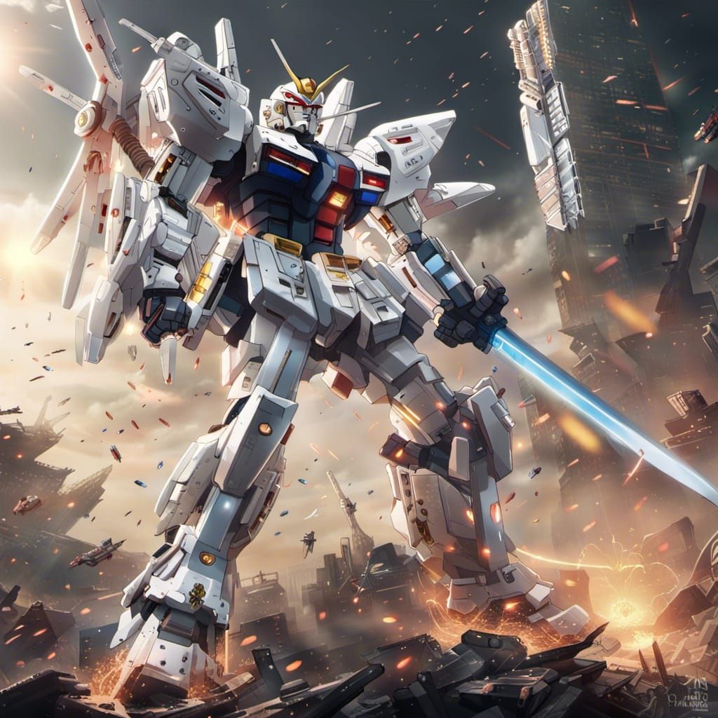 Samurai Gundam with epic katana