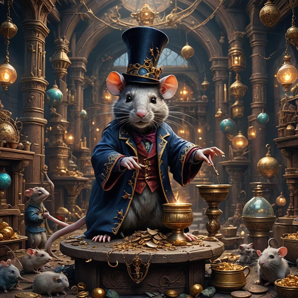 Rat Magician in Detailed Fantasy Art