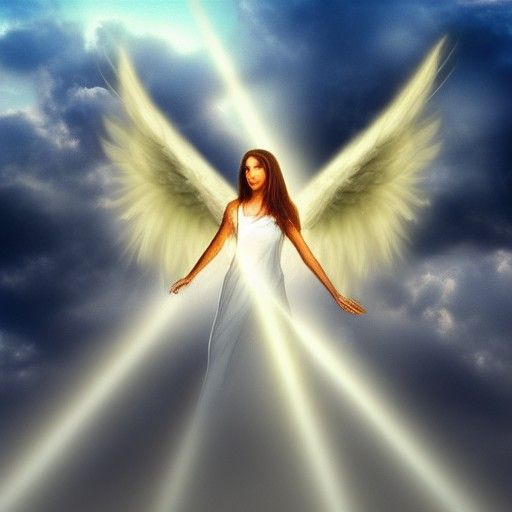 Hyperrealistic Angel of Death in Divine Light