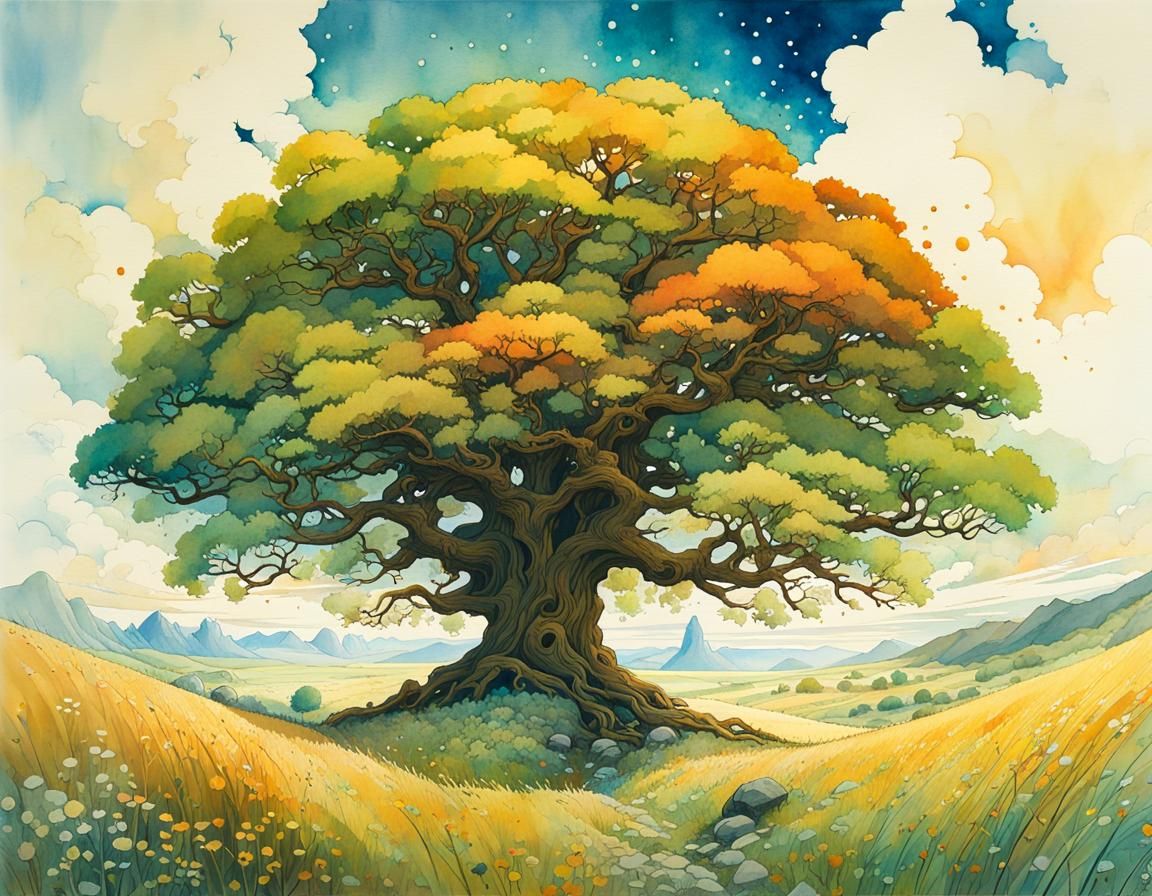 Tree of Life: Watercolor Airbrush Art