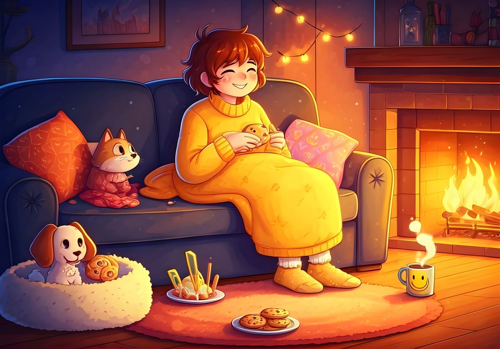 Cartoon Living Room: Exaggerated Comfort and Joy