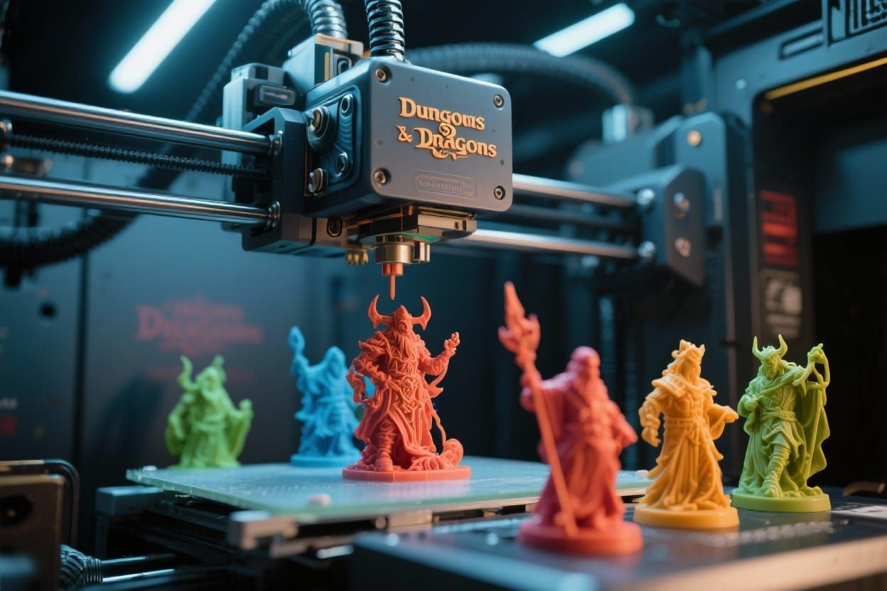 Using a 3D printer to create D&D figurines.