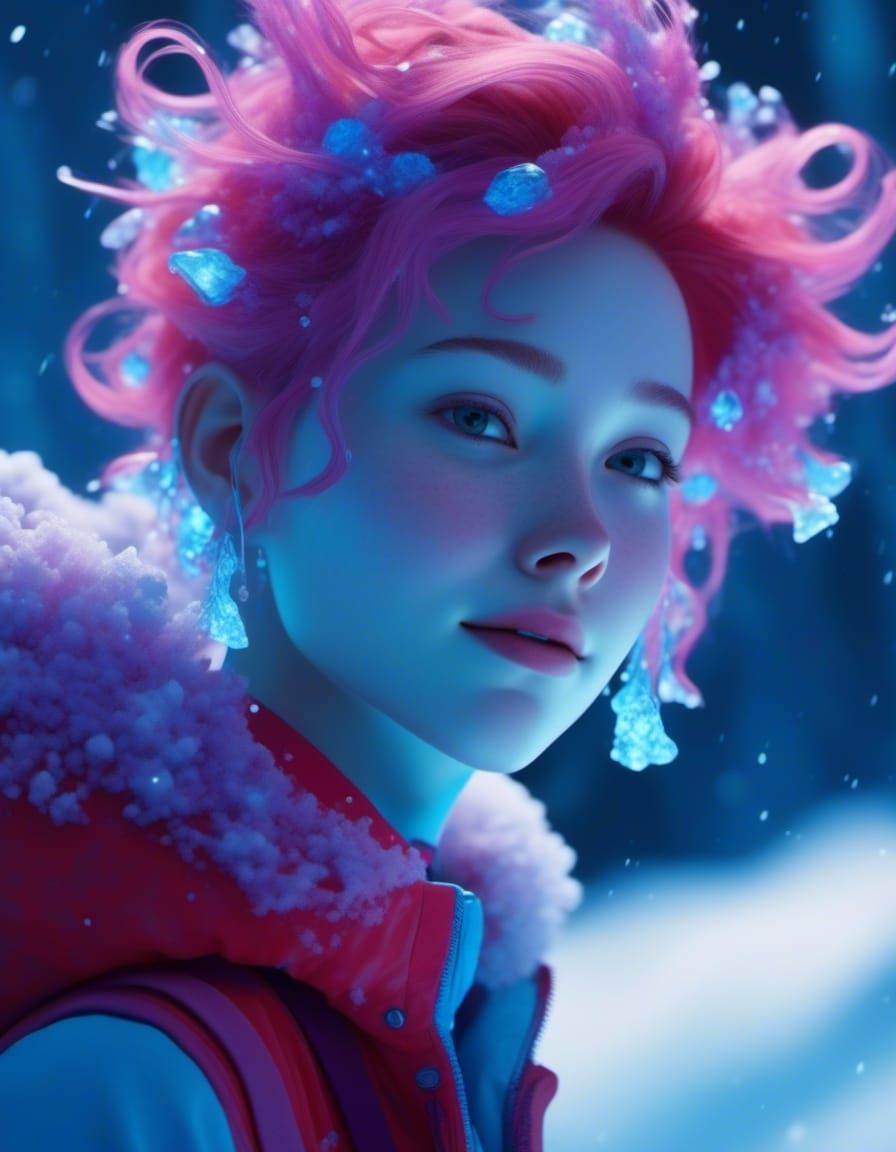 Cryo-Beauty-Sleep in Sci-Fi Capsule: Hyperrealistic Portrait