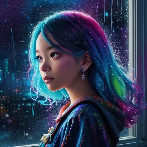 Fantasia Cityscape with Exploding Colors