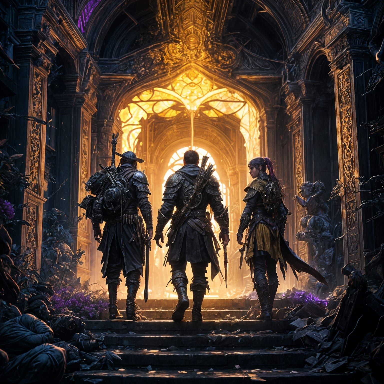 Dark Fantasy Landscape with Dynamic Lighting