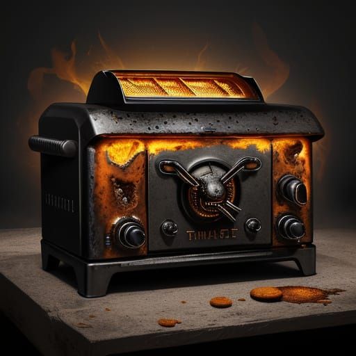 Biomechanical Toaster with Fierce, Human-Like Teeth