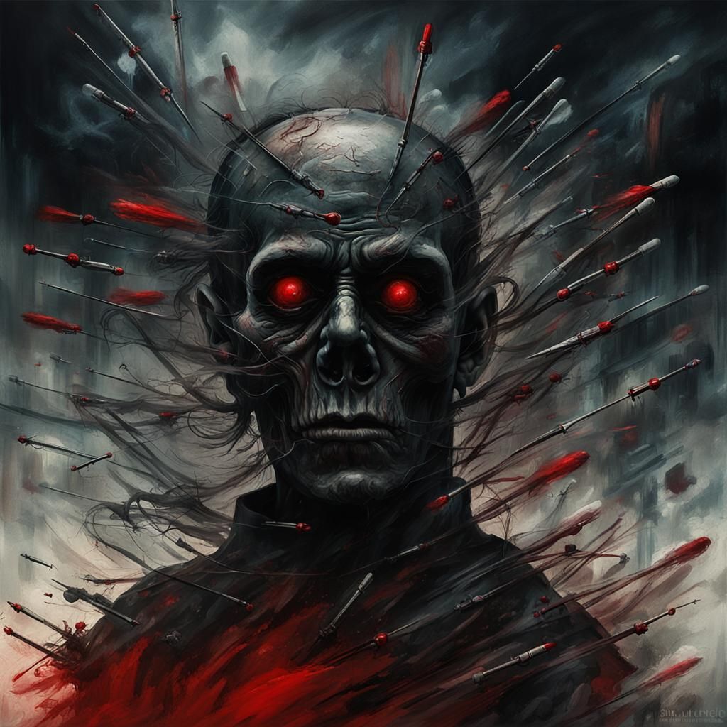Surreal Dark Art: Needles and Ominous Skies