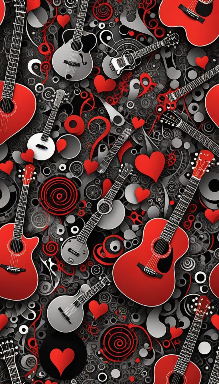 Abstract Fractal Music Pattern in Vibrant Colors