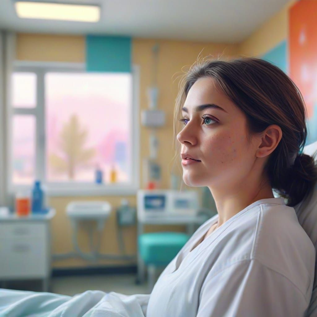 A Cartoon Hospital Scene in Pastel Colors