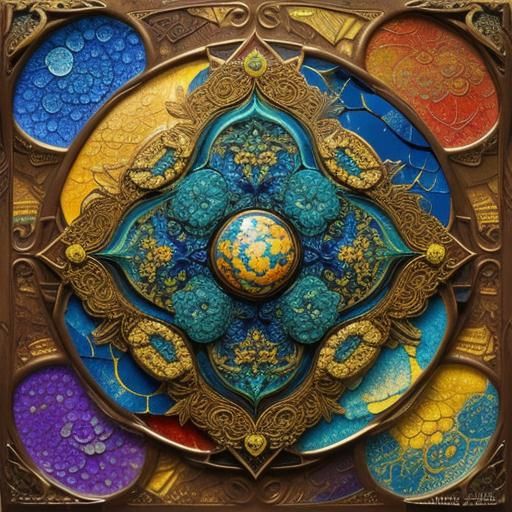 Vibrant Mandelbulb in Mixed Media Fractal Art