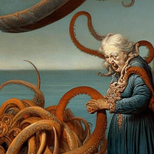 Grandma is appalled by the bucket of tentacles II
