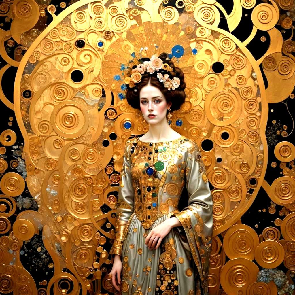 Intricate Digital Painting in Klimt Style
