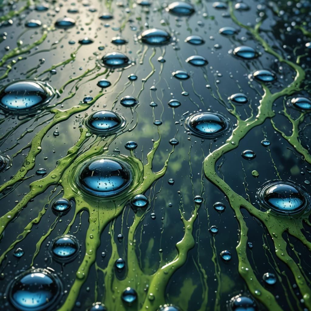 Water Droplets Splash: Hyper-Realistic Digital Art