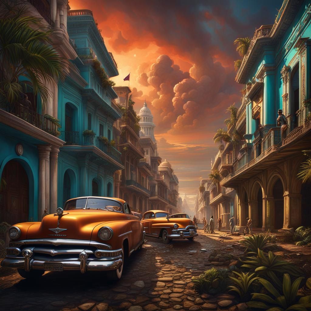 Cubans Reclaiming Freedom in Detailed Matte Painting