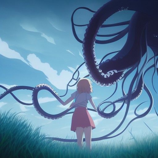 Girl in Tentacle Trap: Studio Ghibli Anime
