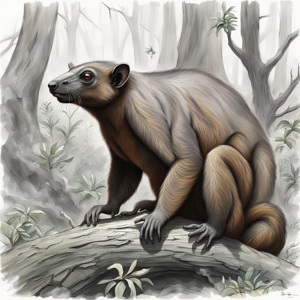 Alien Exoplanet with Squirrel Tree Kangaroos